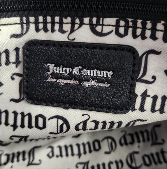 Juicy Couture Black "Let It Shine" Velvet Rhinestone Encrusted Crossbody Bag - Picture 13 of 17